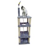 Arranhador Para Gatos prateleira 4 Andares E Brinquedo - Cinza