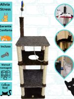 Arranhador Para Gatos prateleira 4 Andares E Brinquedo - Descritivo