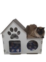 Casinha De Gato Ou Cachorro De Pequeno Porte Em Mdf Com Almofadas 09