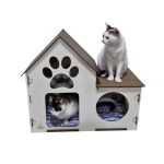 Casinha de gato ou cachorro de pequeno porte em MDF com Almofadas